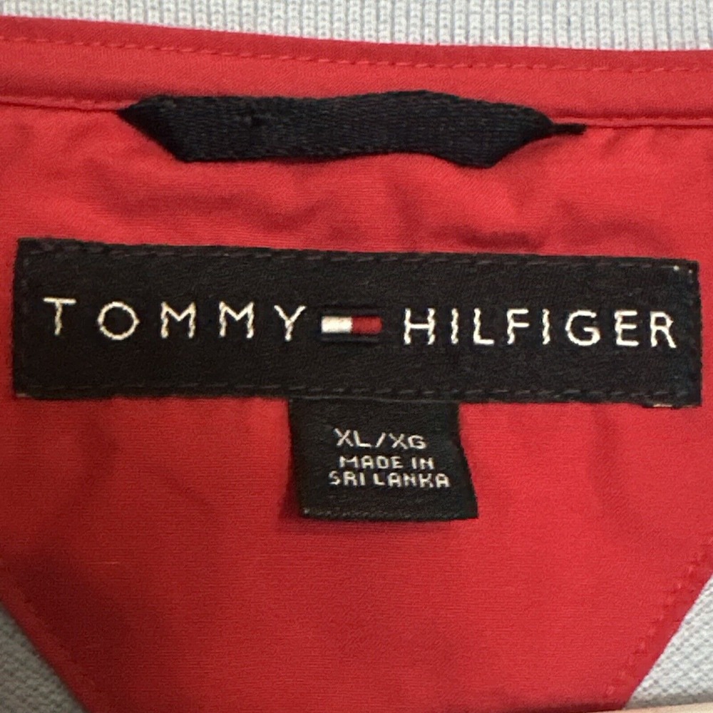 Vintage Tommy Hilfiger Shirt Y2K Rugby Diagonal Stripe Polo Men's L Color block - Picture 5 of 10